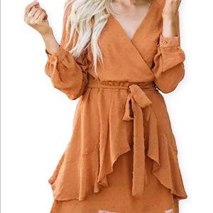 Rusty orange textured dress